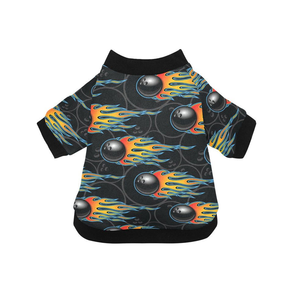 Bowling balls flame pattern All Over Print Pet Dog Round Neck Fuzzy Shirt