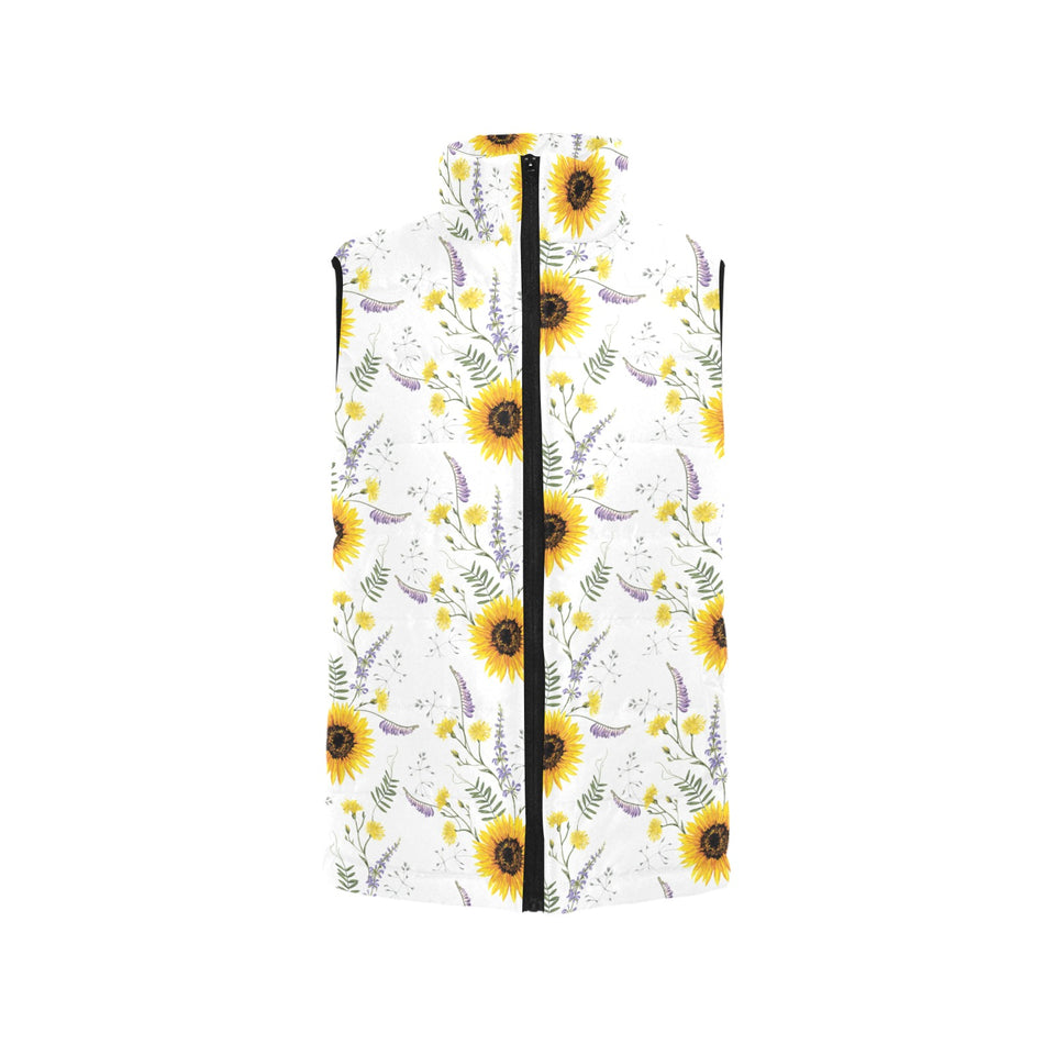 beautiful sunflowers pattern Women's Padded Vest