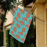 Octopus turquoise background House Flag Garden Flag