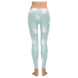 White cute hamsters heart pattern Women's Legging Fulfilled In US
