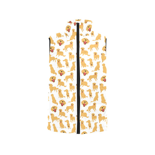 Golden Retriever Pattern Print Design 05 Women's Padded Vest