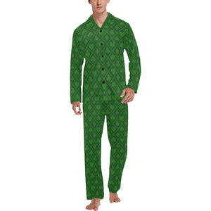 Casino Cards Suits Pattern Print Design 04 Men's Long Pajama Set