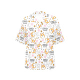 Corgi Dog Pattern Women's All Over Print Hawaiian Shirt