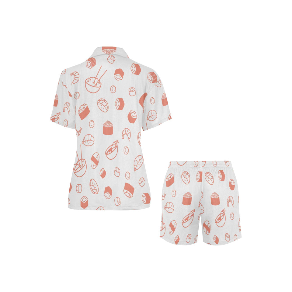 Sushi pattern Women's V-Neck Short Pajama Set