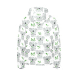 Hand drawn Koala leaves pattern Kids' Boys' Girls' Padded Hooded Jacket