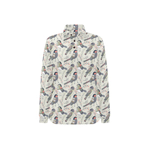 Pigeon Pattern Print Design 04 Women's Long Sleeve Polo Shirt