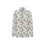 Pigeon Pattern Print Design 04 Women's Long Sleeve Polo Shirt