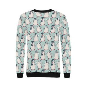Cute Penguin pattern Women's Crew Neck Sweatshirt