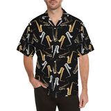saxophone design pattern Men's All Over Print Hawaiian Shirt