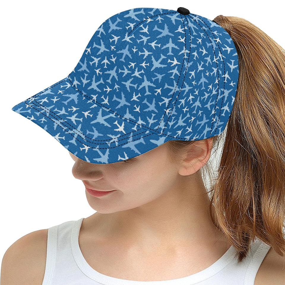 Airplane pattern in the sky All Over Print Snapback Cap