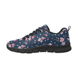 Pink sakura cherry blossom blue background Men's Sneaker Shoes