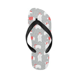Cute polar bear christmas snow pattern Unisex Flip Flops