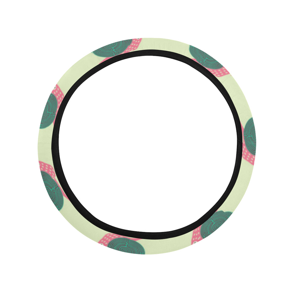 Snail Pattern Print Design 04 Car Steering Wheel Cover