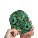 heliconia flower palm monstera leaves black backgr All Over Print Snapback Cap