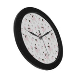 Poodle dog rose cake pattern Elegant Black Wall Clock