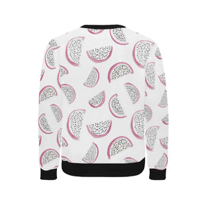 dragon fruit pattern Men's Crew Neck Sweatshirt