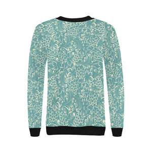 Classic Hand drawn Grape pattern Women's Crew Neck Sweatshirt