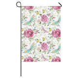 Hand drawn butterfly rose House Flag Garden Flag