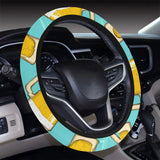 Beer pattern green background Car Steering Wheel Cover