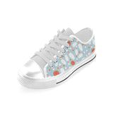 Bowling ball bowling pins blue blackground Men's Low Top Shoes White