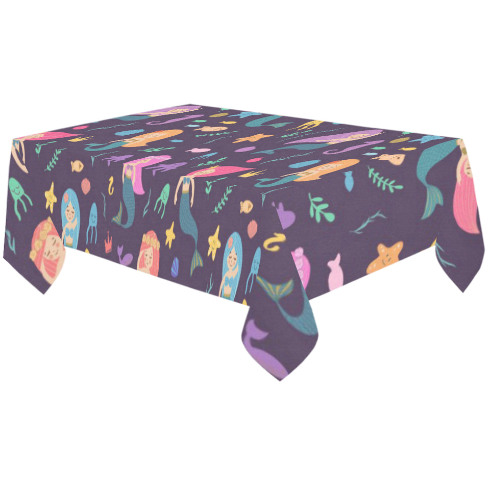 beautiful mermaid Fish jellyfish algae other marin Tablecloth