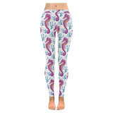 Purple seahorse blue coral pattern Women's Legging Fulfilled In US