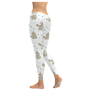 Cute Rhino pattern background Women's Legging Fulfilled In US