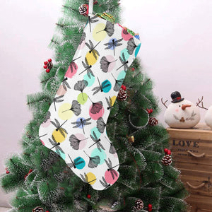 Dragonflies ginkgo leaves pattern Christmas Stocking