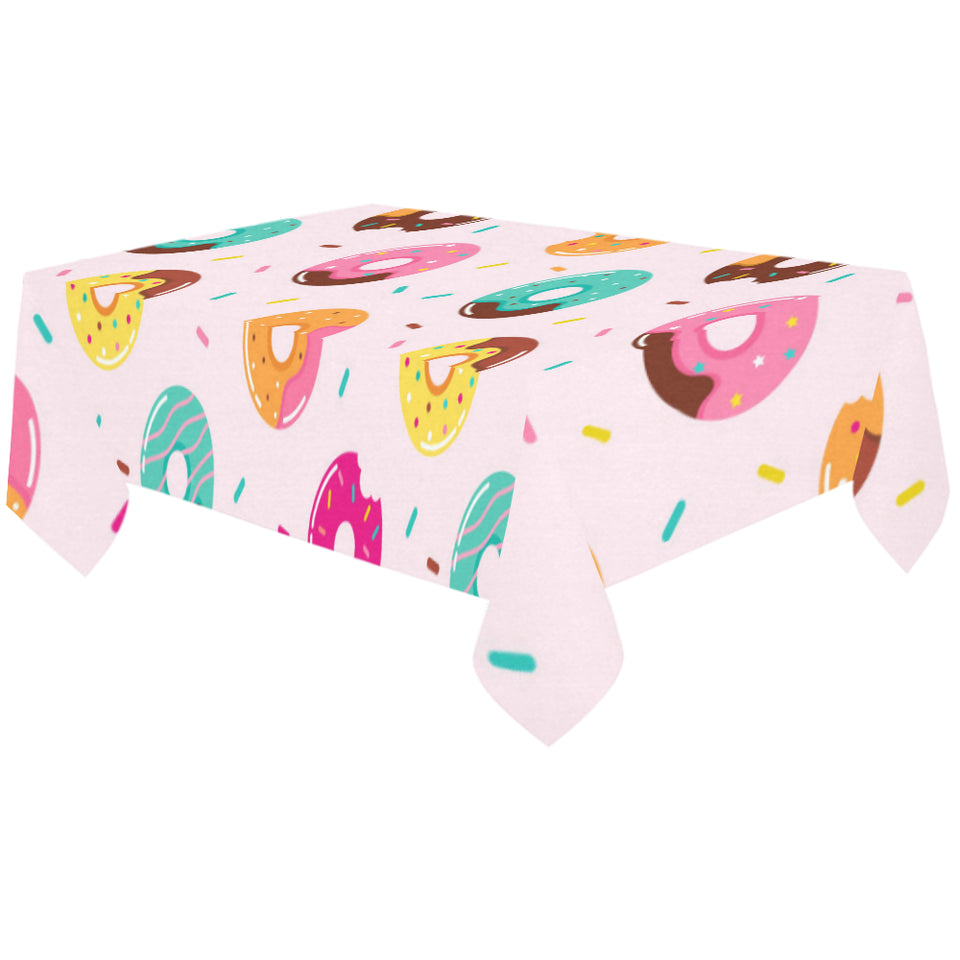 Donut pattern glaze pink background Tablecloth