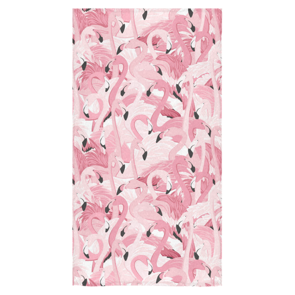 Pink flamingos pattern background Bath Towel