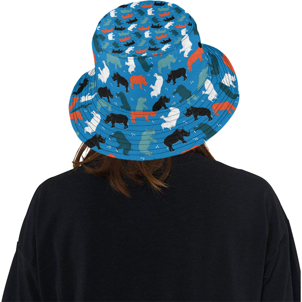 Colorful rhino pattern Unisex Bucket Hat