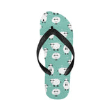 Cute sheep green background Unisex Flip Flops