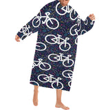 Bicycle Pattern Print Design 03 Blanket Robe with Sleeves