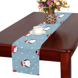 Cute penguin christmas snow pattern Table Runner