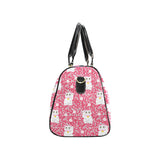 Maneki neko cat sakura pink background Travel Bag