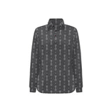 Engine Piston Black Background Pattern Design 02 Women's Long Sleeve Polo Shirt