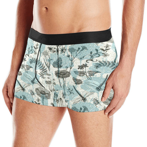 Dragonfly Butterfly Plants insect flower vintage s Men's All Over Print Boxer Briefs Men's Underwear