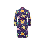 Colorful sea turtle pattern Men's Long Sleeve Belted Night Robe
