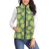 Hop pattern Hop cone background Women's Padded Vest