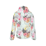 Colorful orchid flower pattern Women's Padded Hooded Jacket