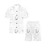 Math Pattern Print Design 03 Men's V-Neck Short Pajama Set