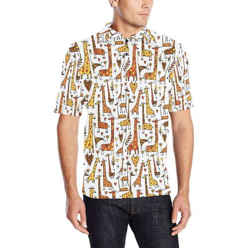 Giraffe Pattern Print Design 04 Men's All Over Print Polo Shirt