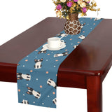 Cute boston terrier dog spattern Table Runner