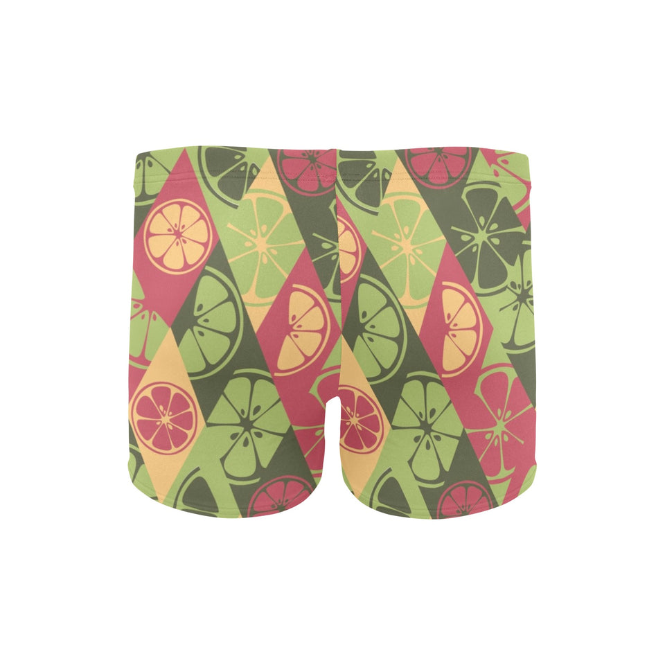 Cool Geometric lime pattern Men's Swimming Trunks