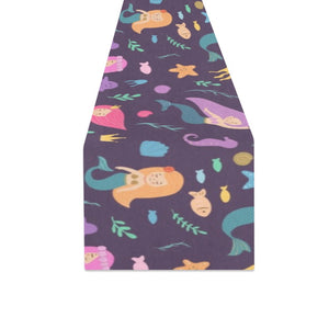 beautiful mermaid Fish jellyfish algae other marin Table Runner