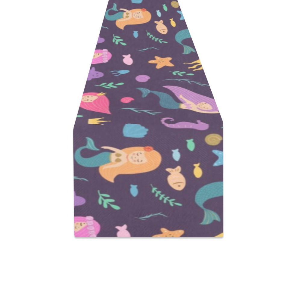 beautiful mermaid Fish jellyfish algae other marin Table Runner