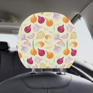 Onion garlic white red pattern Car Headrest Cover