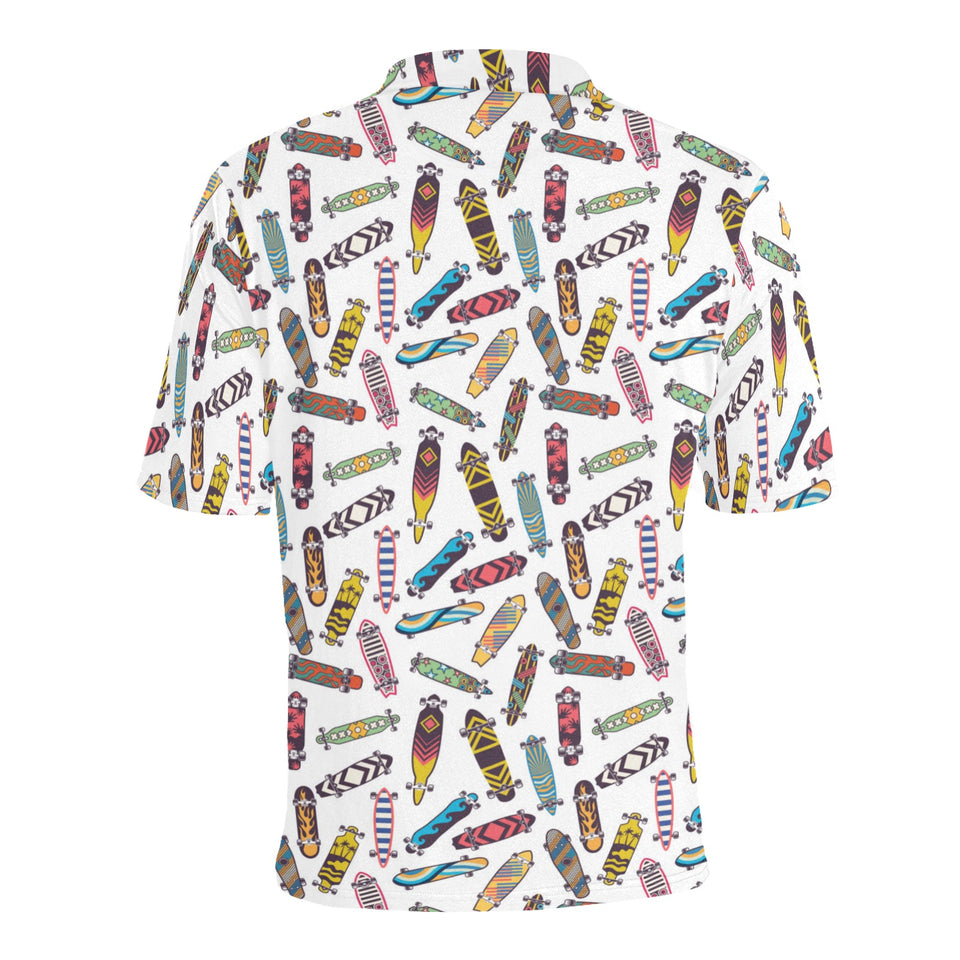 Skate Board Pattern Print Design 05 Men's All Over Print Polo Shirt