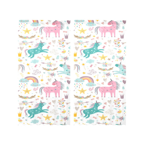 Colorful unicorn pattern Gauze Curtain