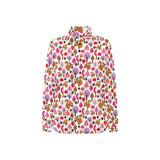 Squirrel Pattern Print Design 02 Women's Long Sleeve Polo Shirt